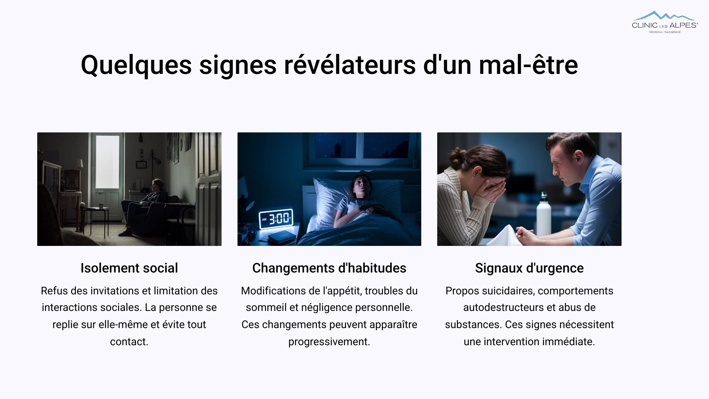 signes révélateurs d'un mal-être