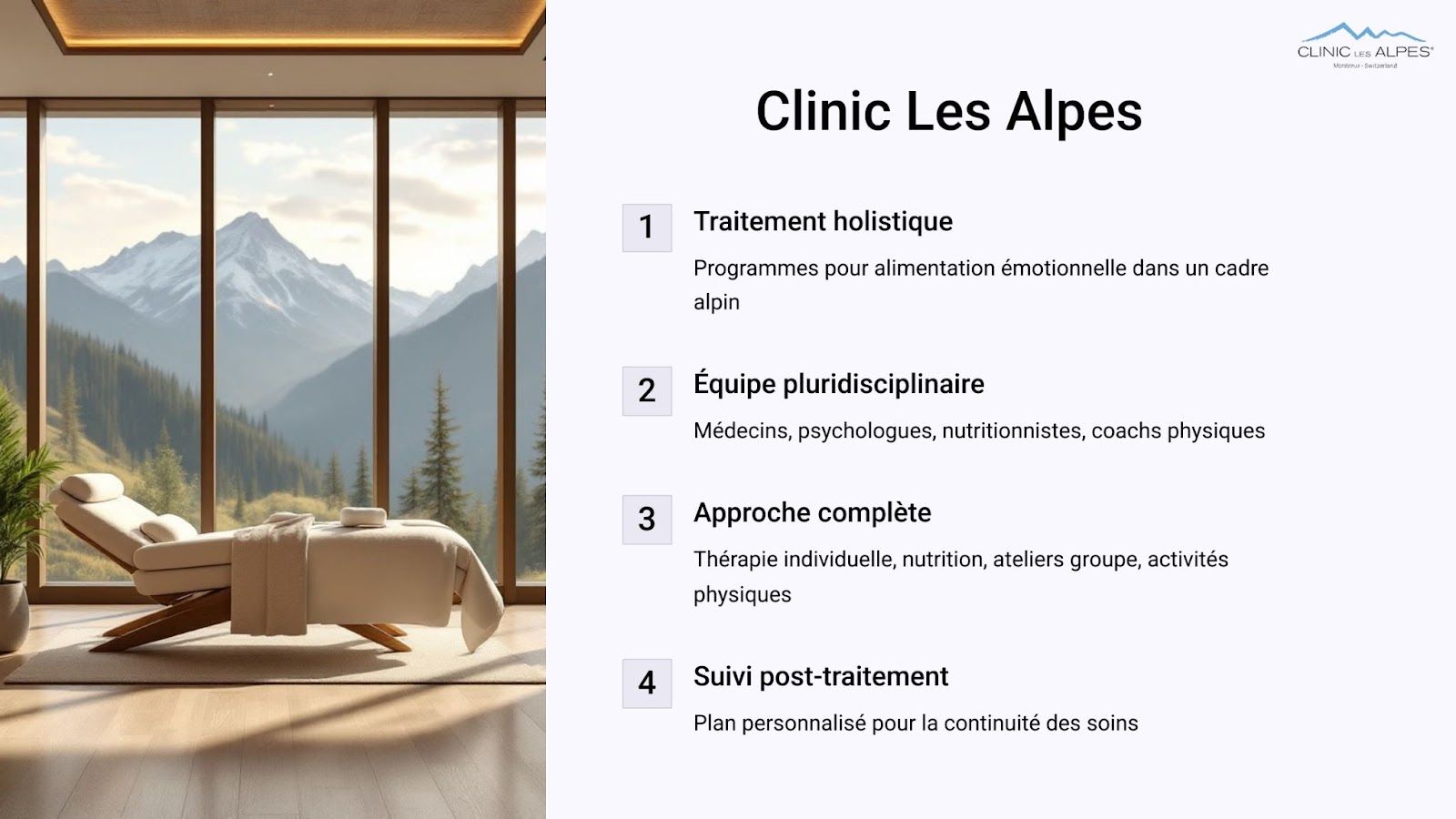 Clinic les Alpes, manger ses émotions