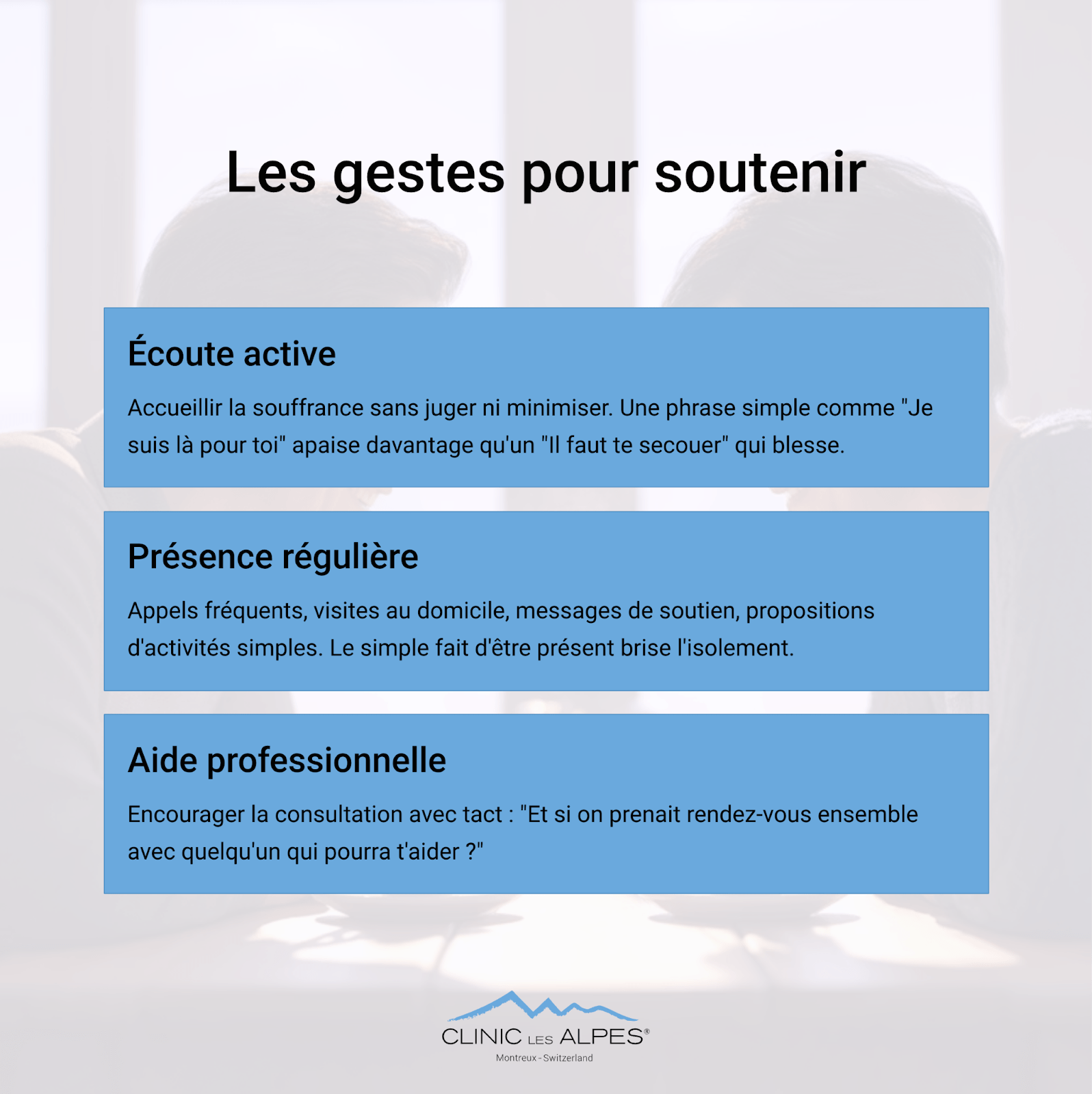 les gestes pour soutenir